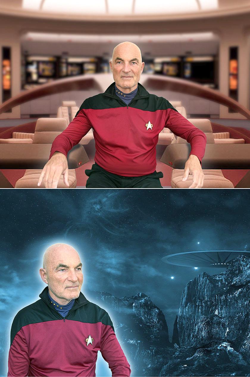 Captain Picard aus den Star Treck Filmen - Collage
